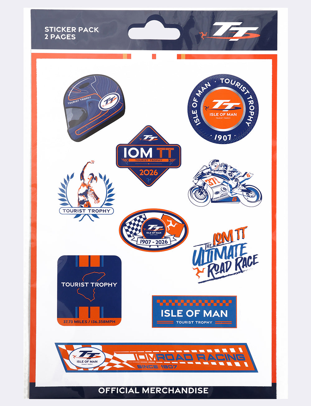 TT Races Signature Sticker Pack - White - Isle of Man TT Races Official Merchandise