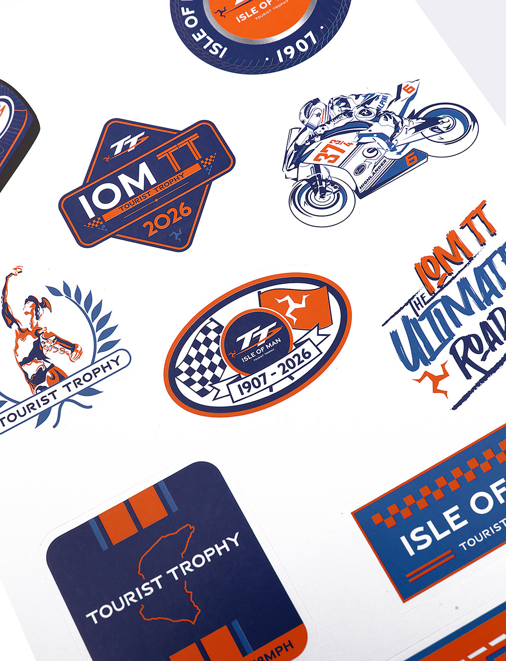 TT Races Signature Sticker Pack - White - Isle of Man TT Races Official Merchandise