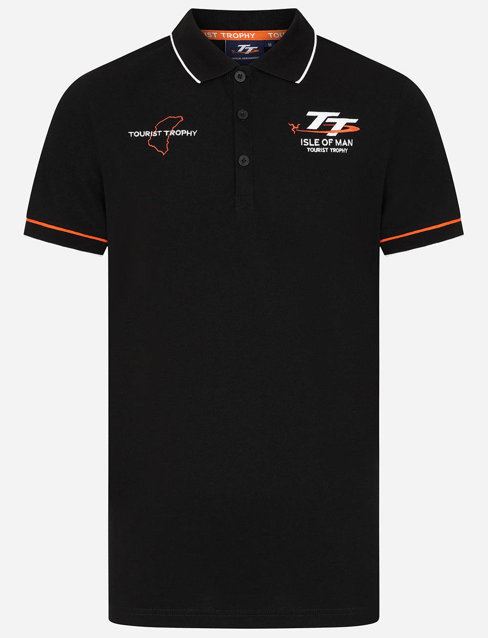 TT Races Mountain Tipped Polo - Black - Isle of Man TT Races Official Merchandise