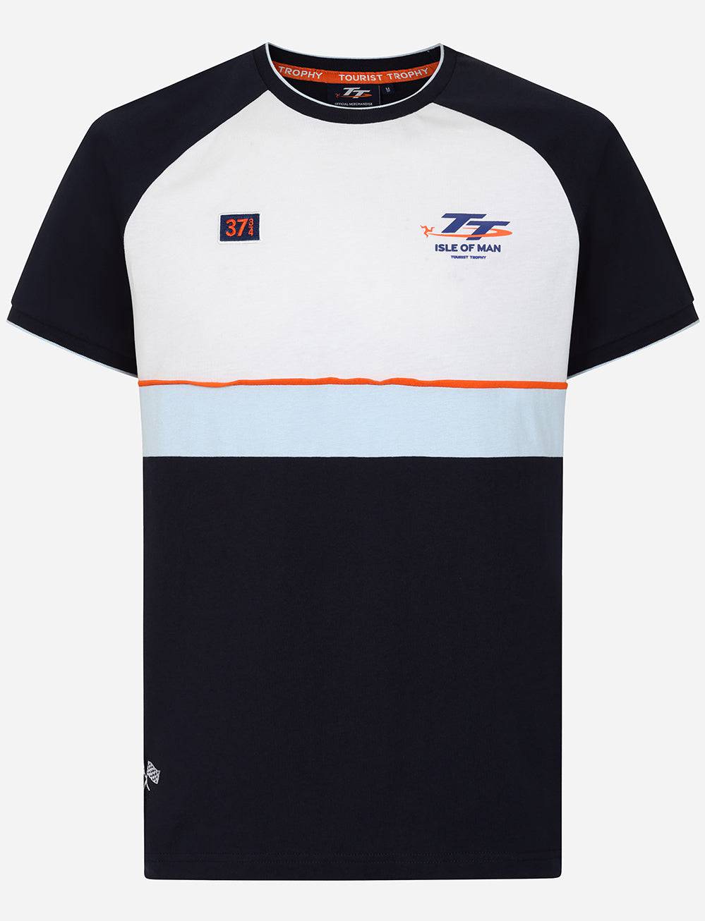 TT Races 37 ¾ Panel T-Shirt - Navy - Isle of Man TT Races Official Merchandise