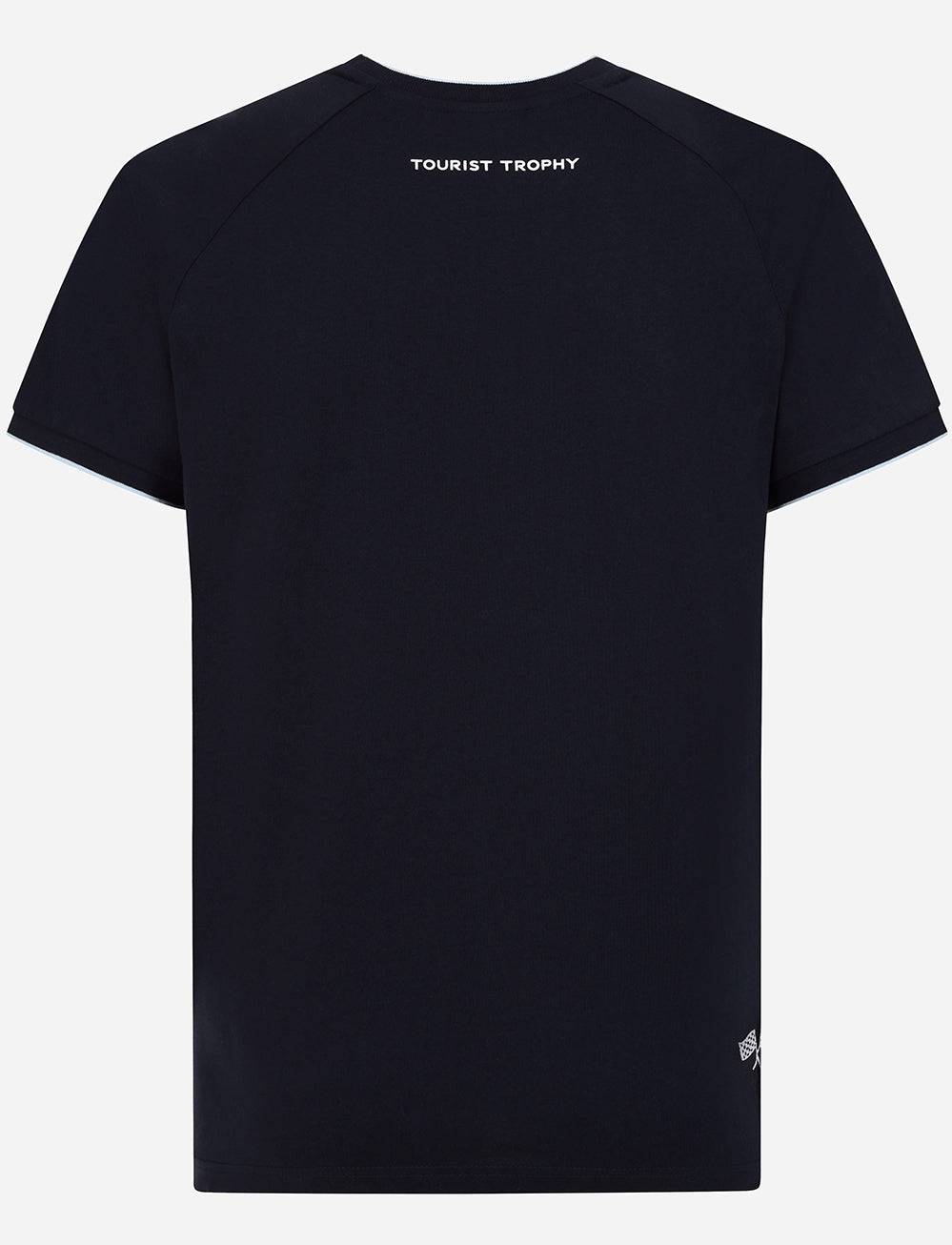 TT Races 37 ¾ Panel T-Shirt - Navy - Isle of Man TT Races Official Merchandise