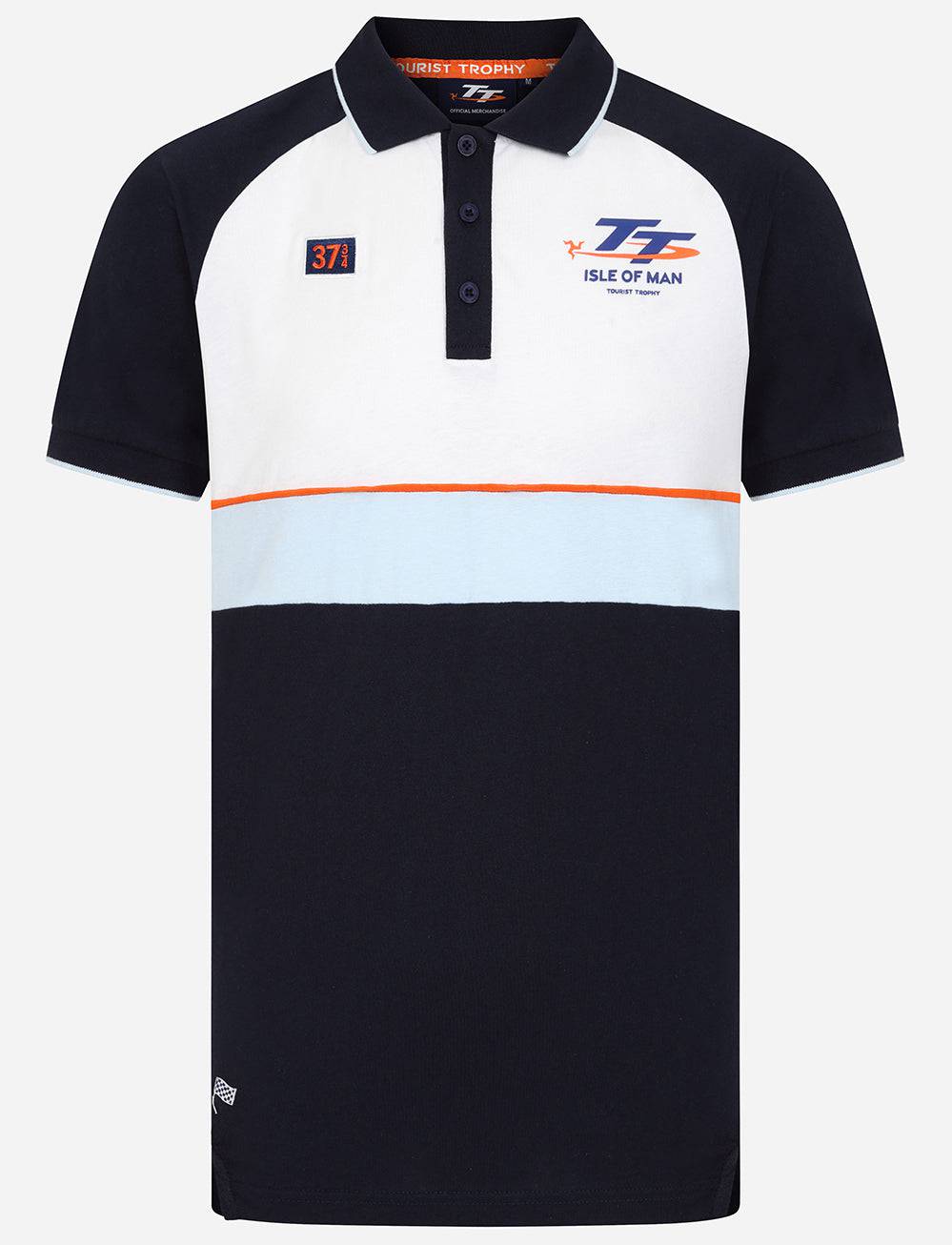 TT Races 37 ¾  Panel Polo - Navy - Isle of Man TT Races Official Merchandise