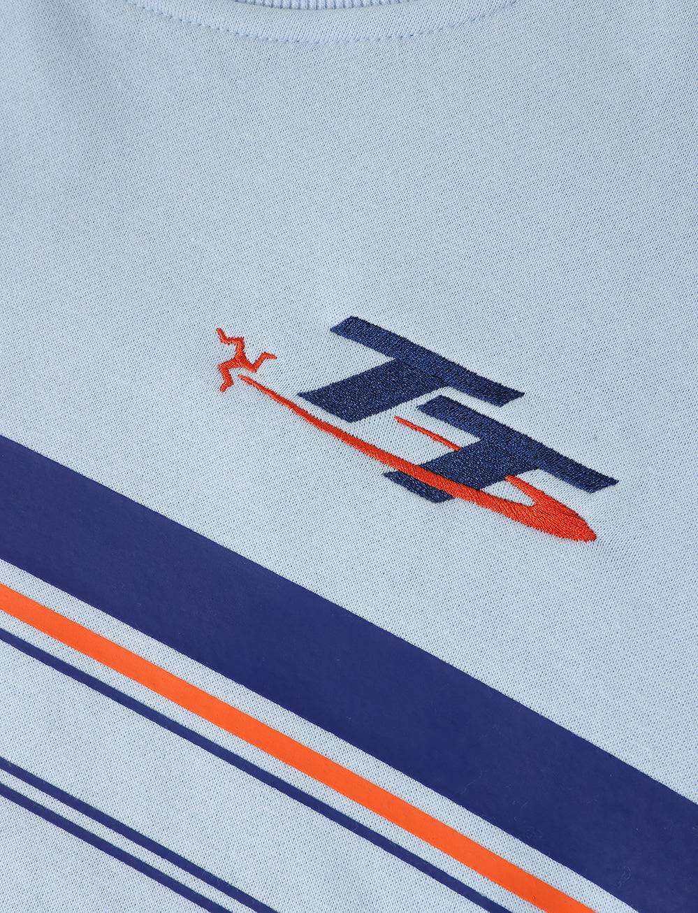 TT Races 37 ¾ Stripe Sweater - Light Blue - Isle of Man TT Races Official Merchandise