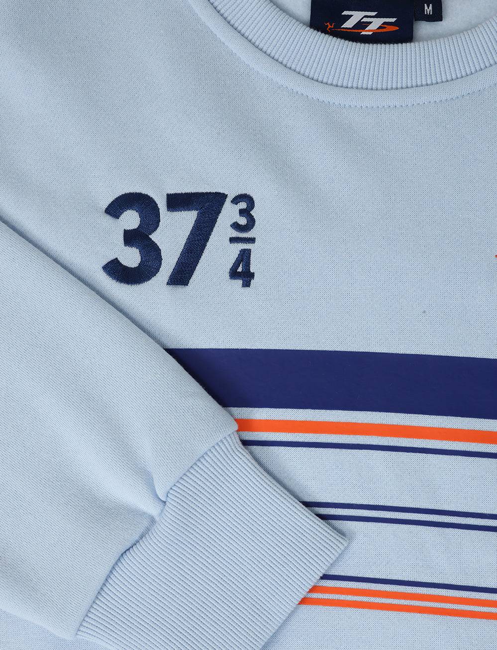 TT Races 37 ¾ Stripe Sweater - Light Blue - Isle of Man TT Races Official Merchandise