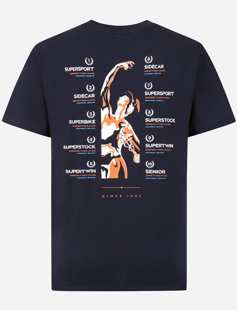 TT Races Winners T-Shirt - Navy - Isle of Man TT Races Official Merchandise
