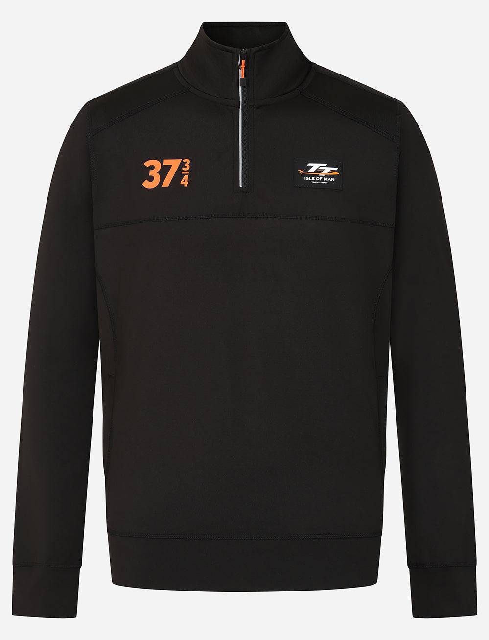 TT Races 37 ¾ Quarter Zip  Mid Layer - Black - Isle of Man TT Races Official Merchandise