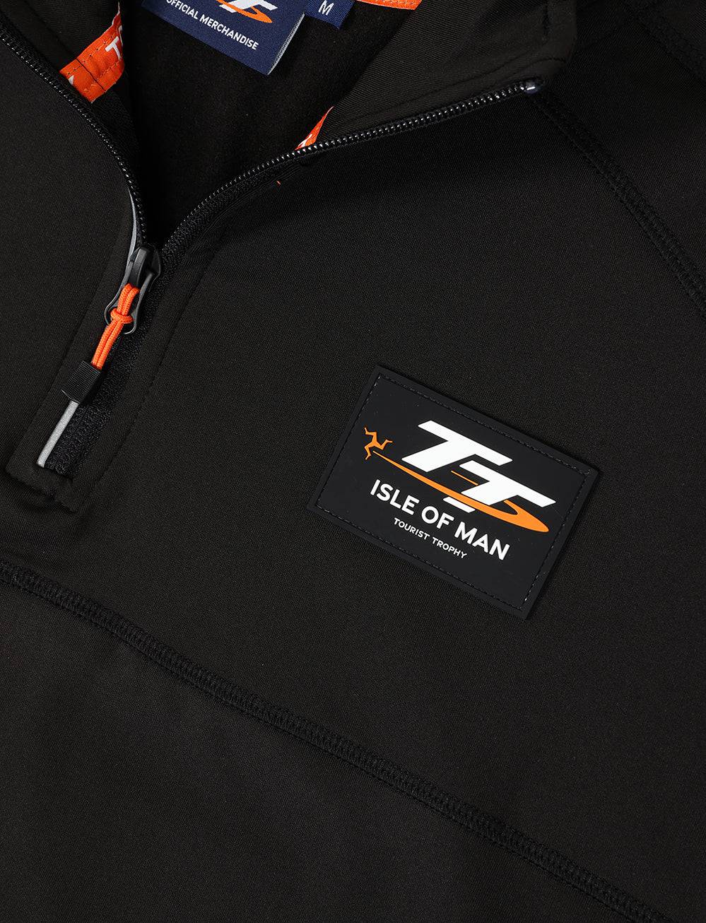 TT Races 37 ¾ Quarter Zip  Mid Layer - Black - Isle of Man TT Races Official Merchandise