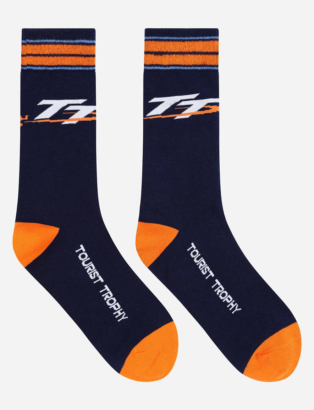 TT Races Signature Socks - Navy - Isle of Man TT Races Official Merchandise