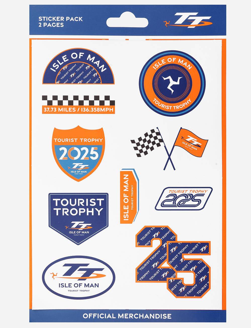 TT Races Signature Sticker Pack - White - Isle of Man TT Races Official Merchandise