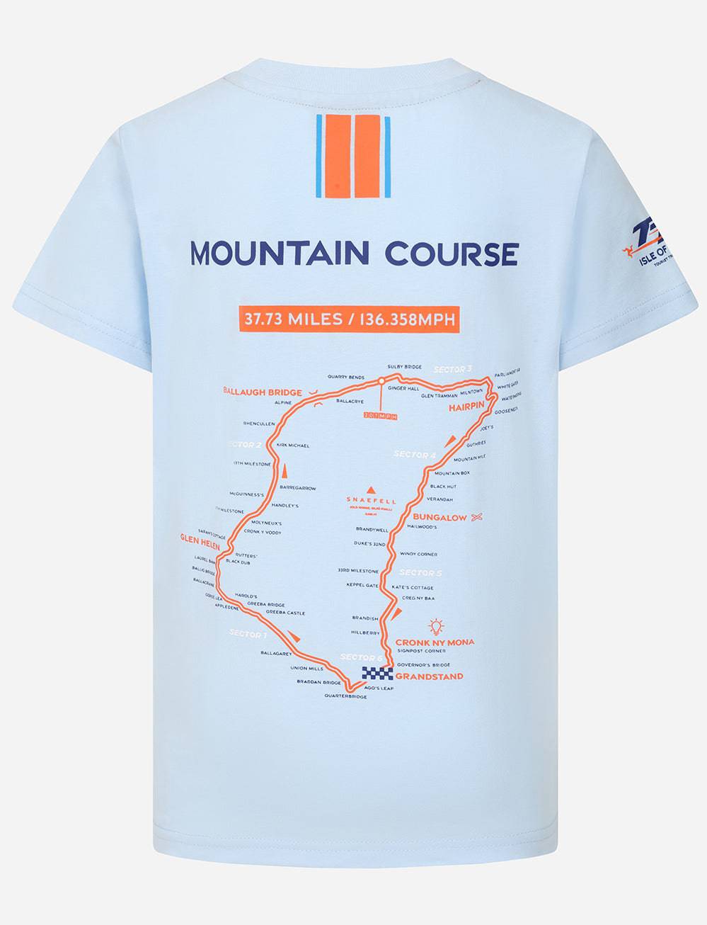 TT Races Kids Mountain Course Striped T-Shirt - Light Blue - Isle of Man TT Races Official Merchandise