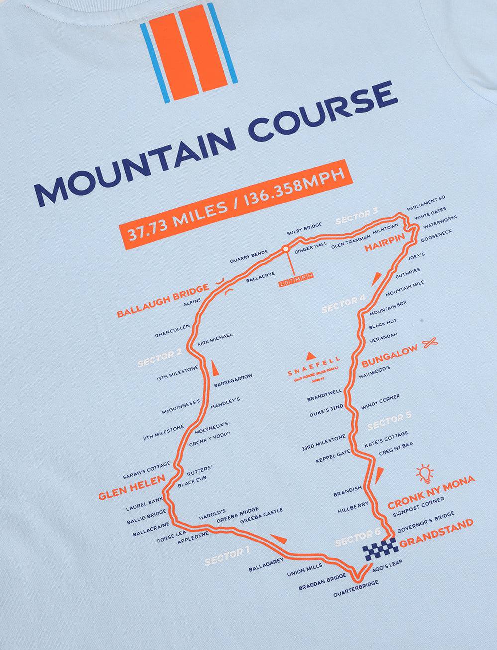 TT Races Kids Mountain Course Striped T-Shirt - Light Blue - Isle of Man TT Races Official Merchandise