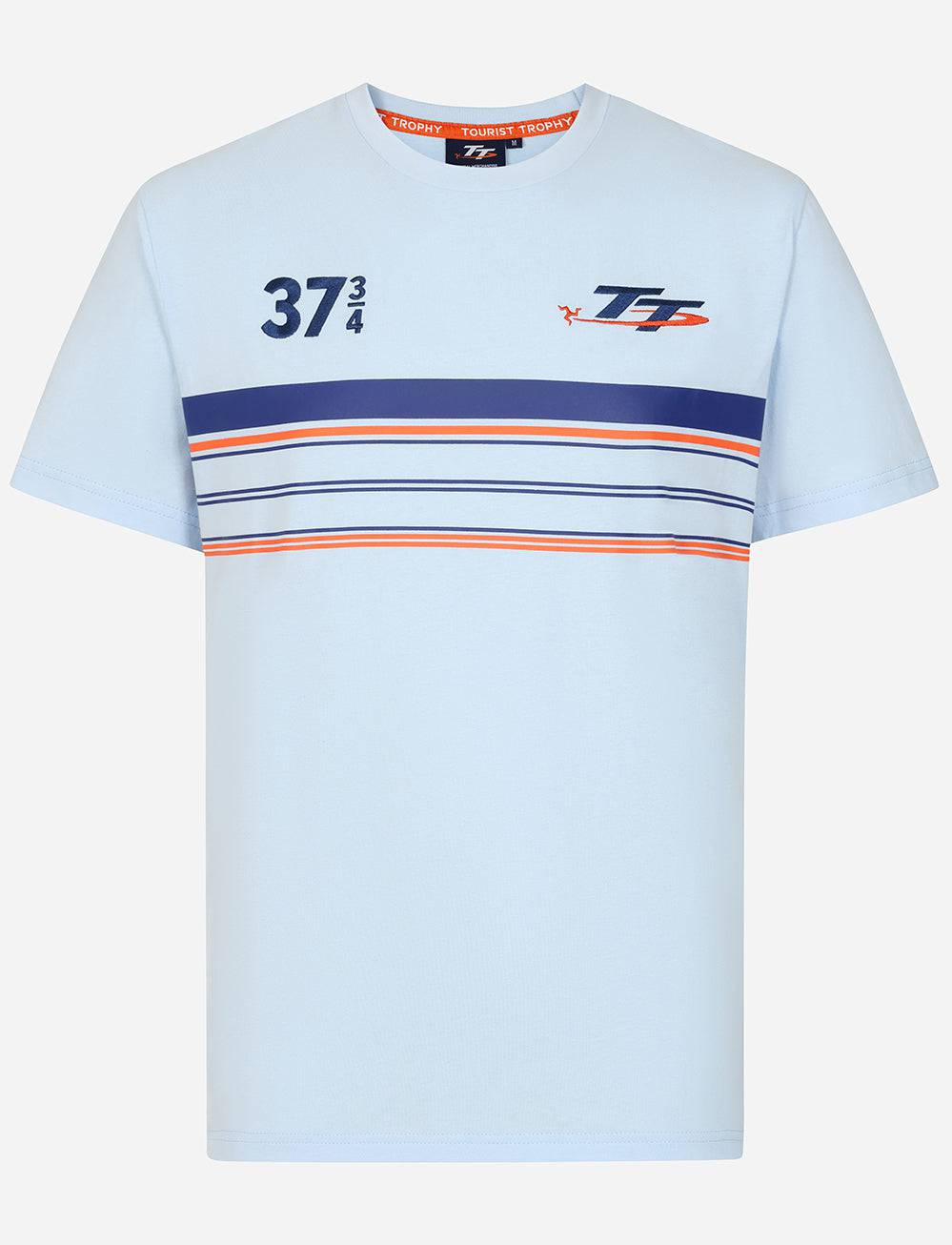 TT Races 37 ¾ Stripe T-Shirt - Light Blue - Isle of Man TT Races Official Merchandise