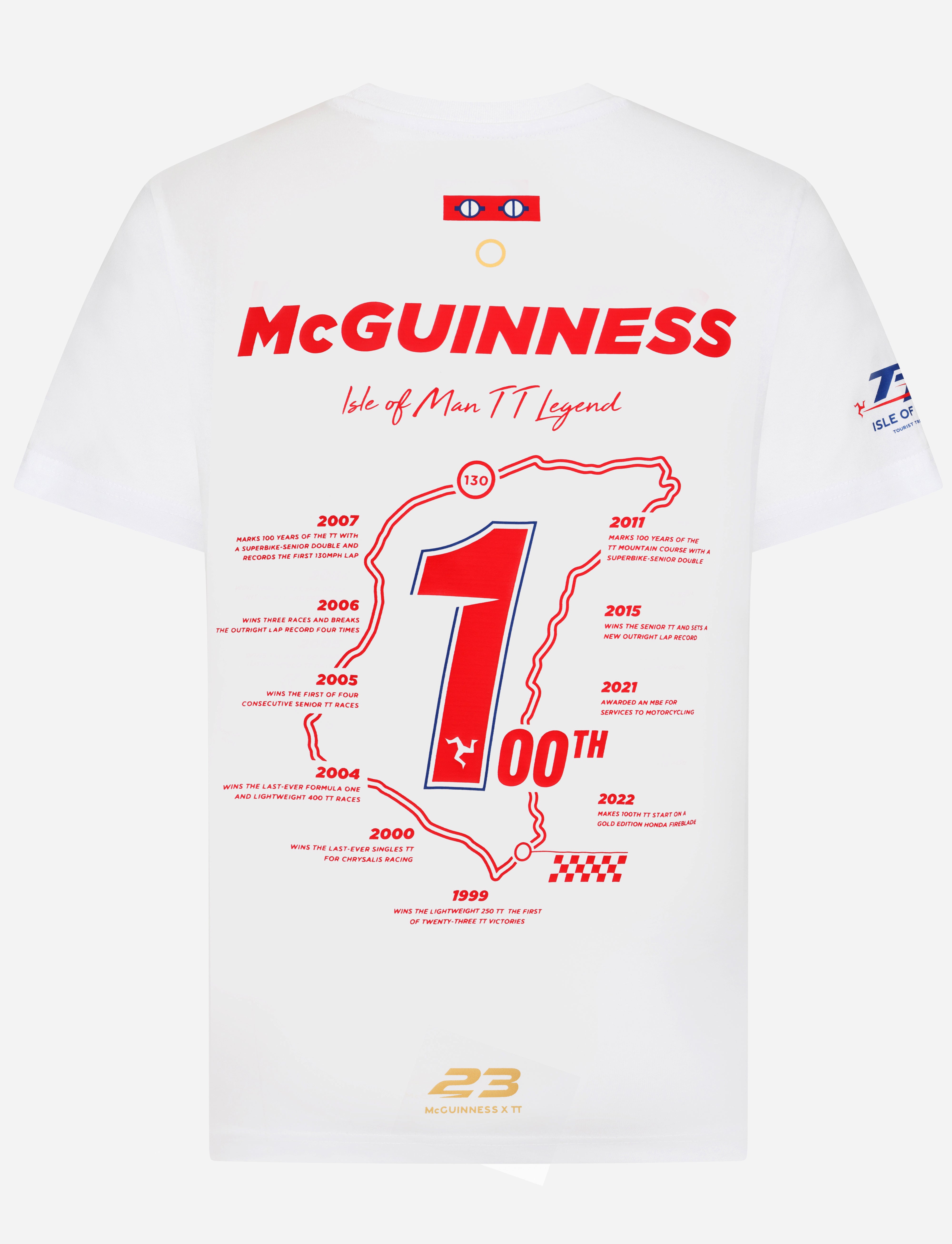 John McGuinness 'Ton-Up' T-Shirt - White