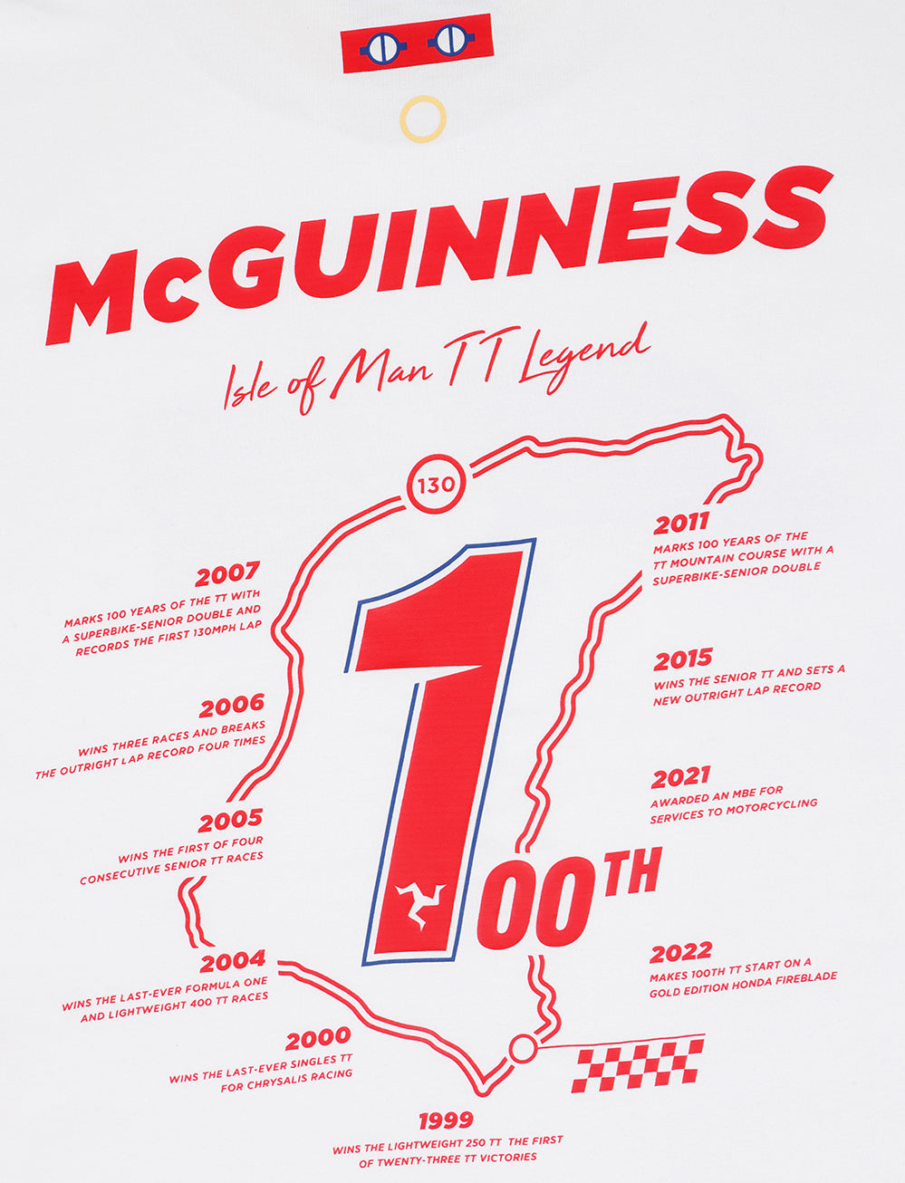 John McGuinness 'Ton-Up' T-Shirt - White