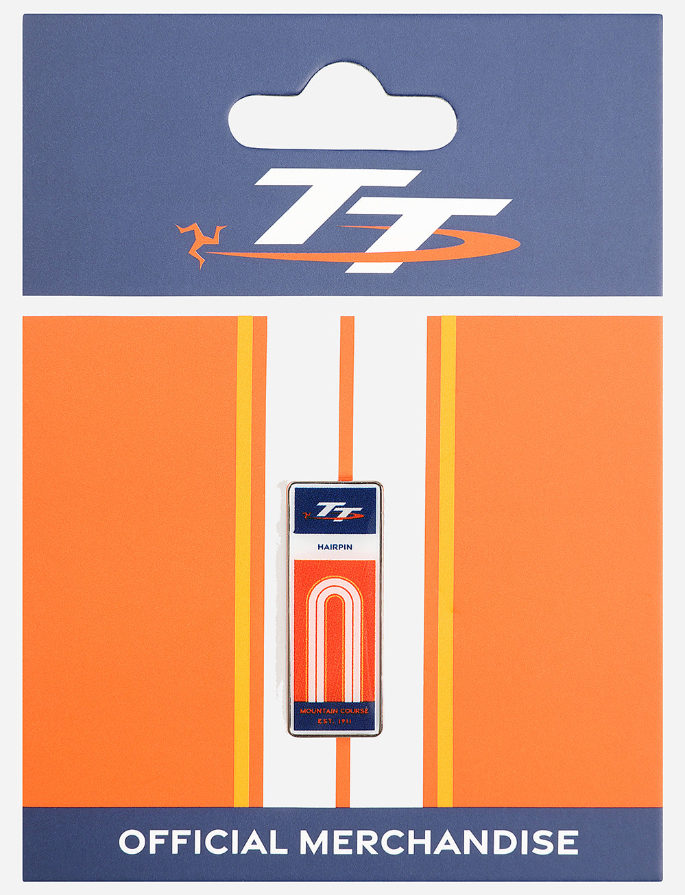 TT Races 'HAIRPIN' Pin Badge - Orange - Isle of Man TT Races Official Merchandise