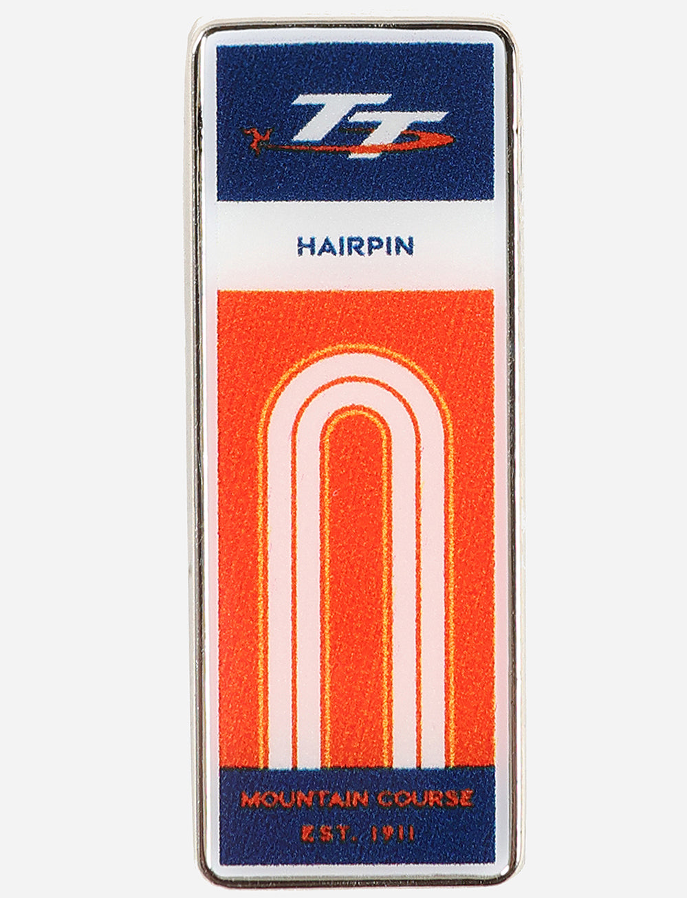 TT Races 'HAIRPIN' Pin Badge - Orange - Isle of Man TT Races Official Merchandise