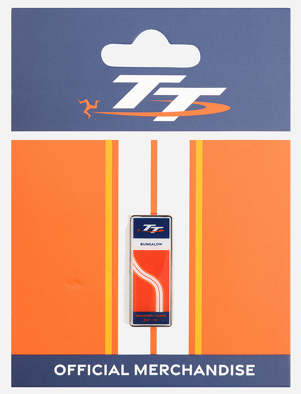 TT Races 'BUNGALOW' Pin Badge - Orange - Isle of Man TT Races Official Merchandise