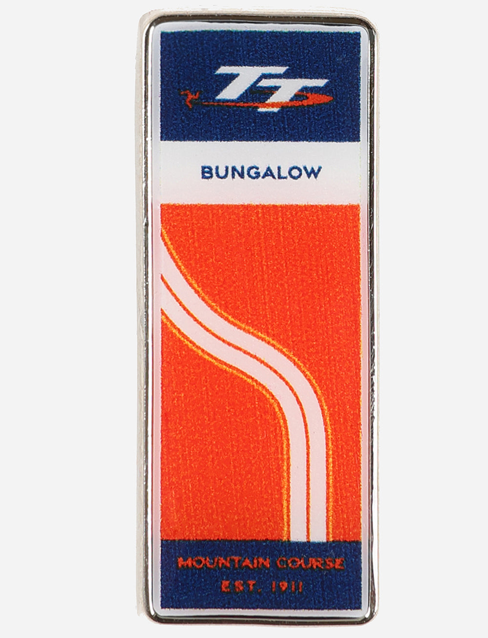 TT Races 'BUNGALOW' Pin Badge - Orange - Isle of Man TT Races Official Merchandise