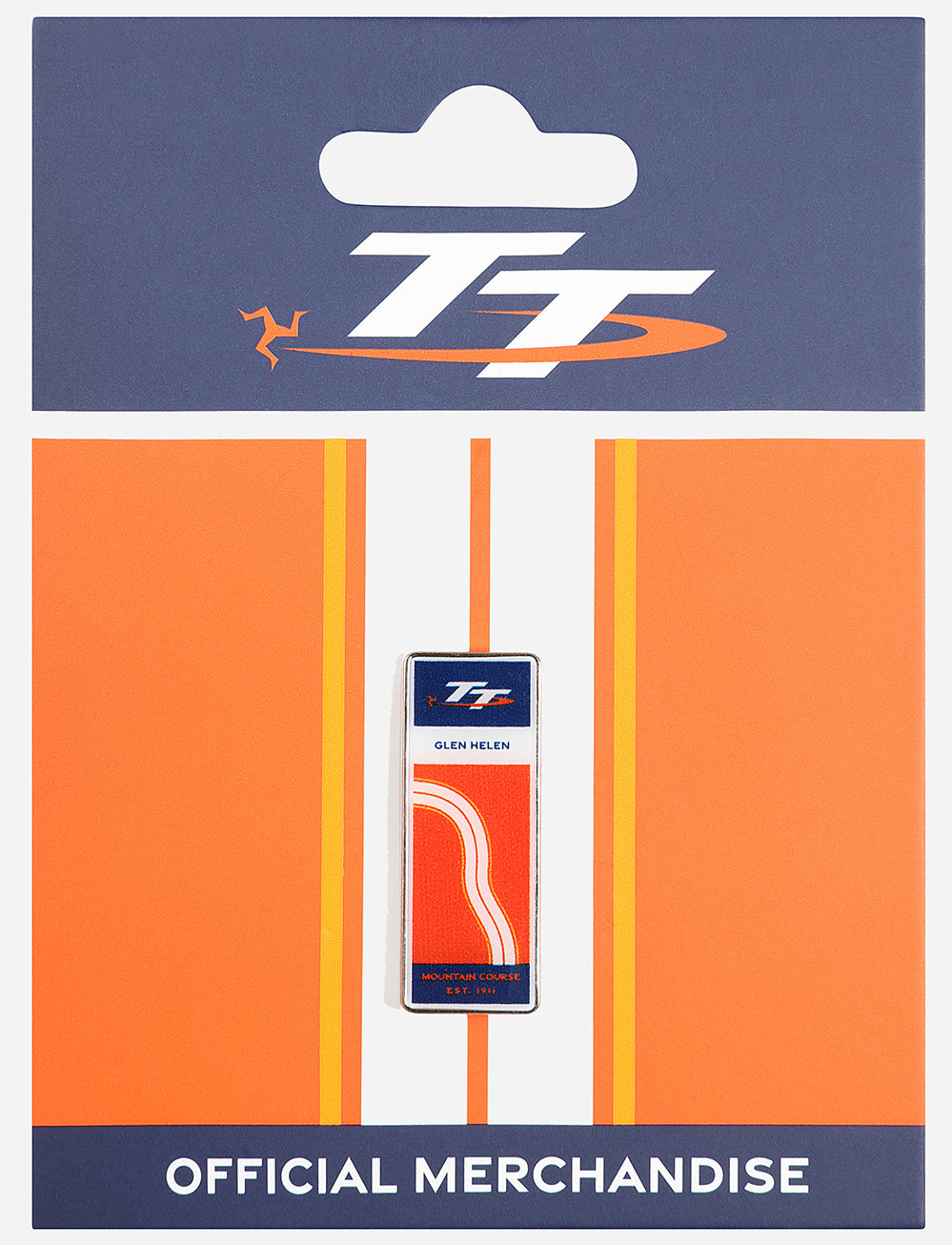 TT Races 'GLEN HELEN' Pin Badge - Orange - Isle of Man TT Races Official Merchandise