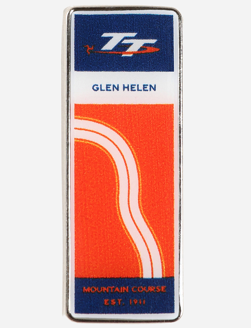 TT Races 'GLEN HELEN' Pin Badge - Orange - Isle of Man TT Races Official Merchandise