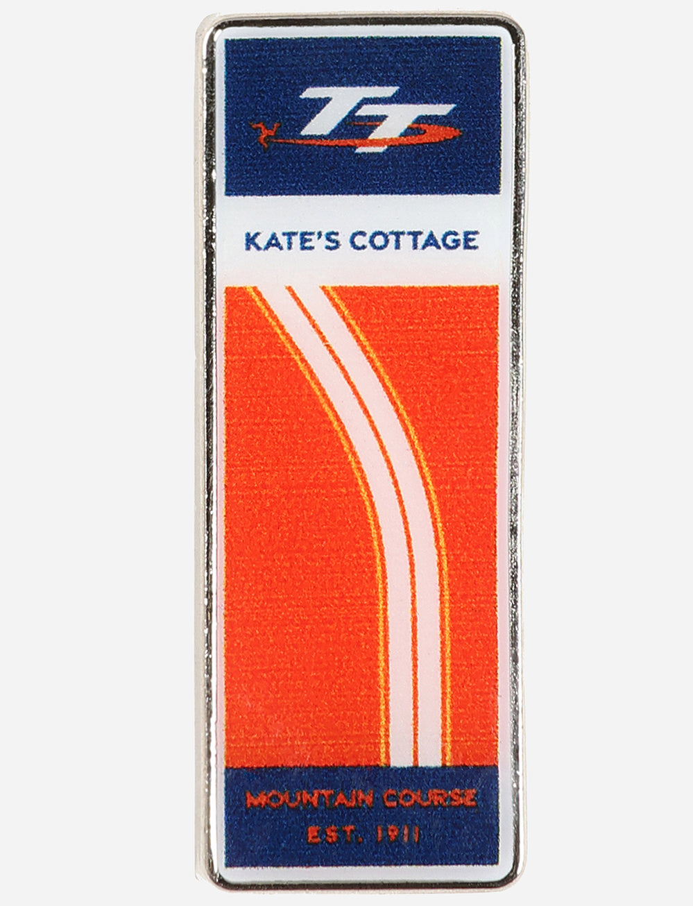 TT Races 'KATE'S COTTAGE' Pin Badge - Orange - Isle of Man TT Races Official Merchandise