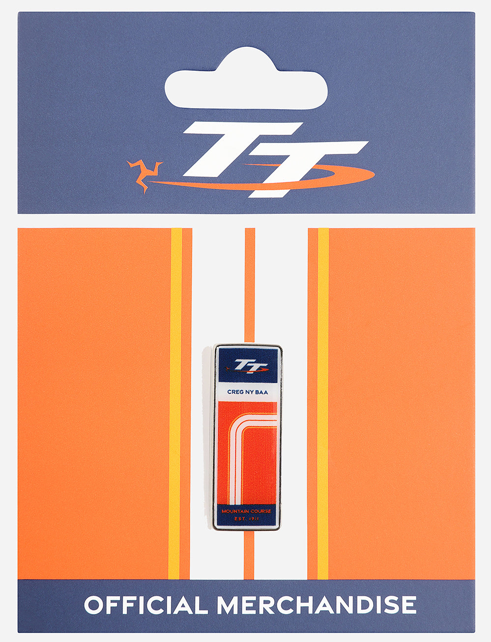 TT Races 'CREG NY BAA' Pin Badge - Orange - Isle of Man TT Races Official Merchandise
