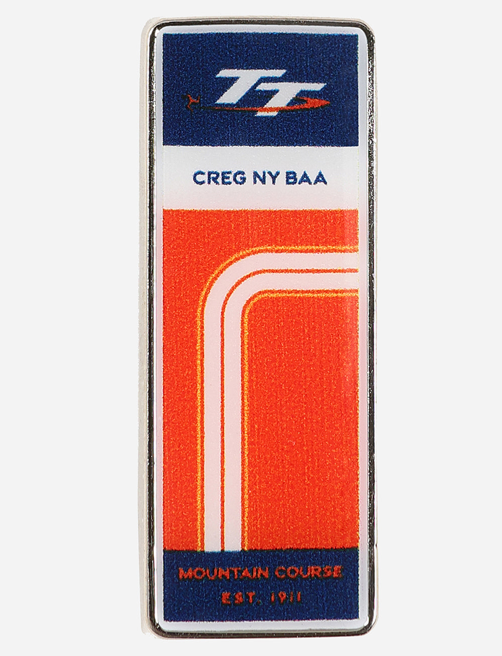 TT Races 'CREG NY BAA' Pin Badge - Orange - Isle of Man TT Races Official Merchandise