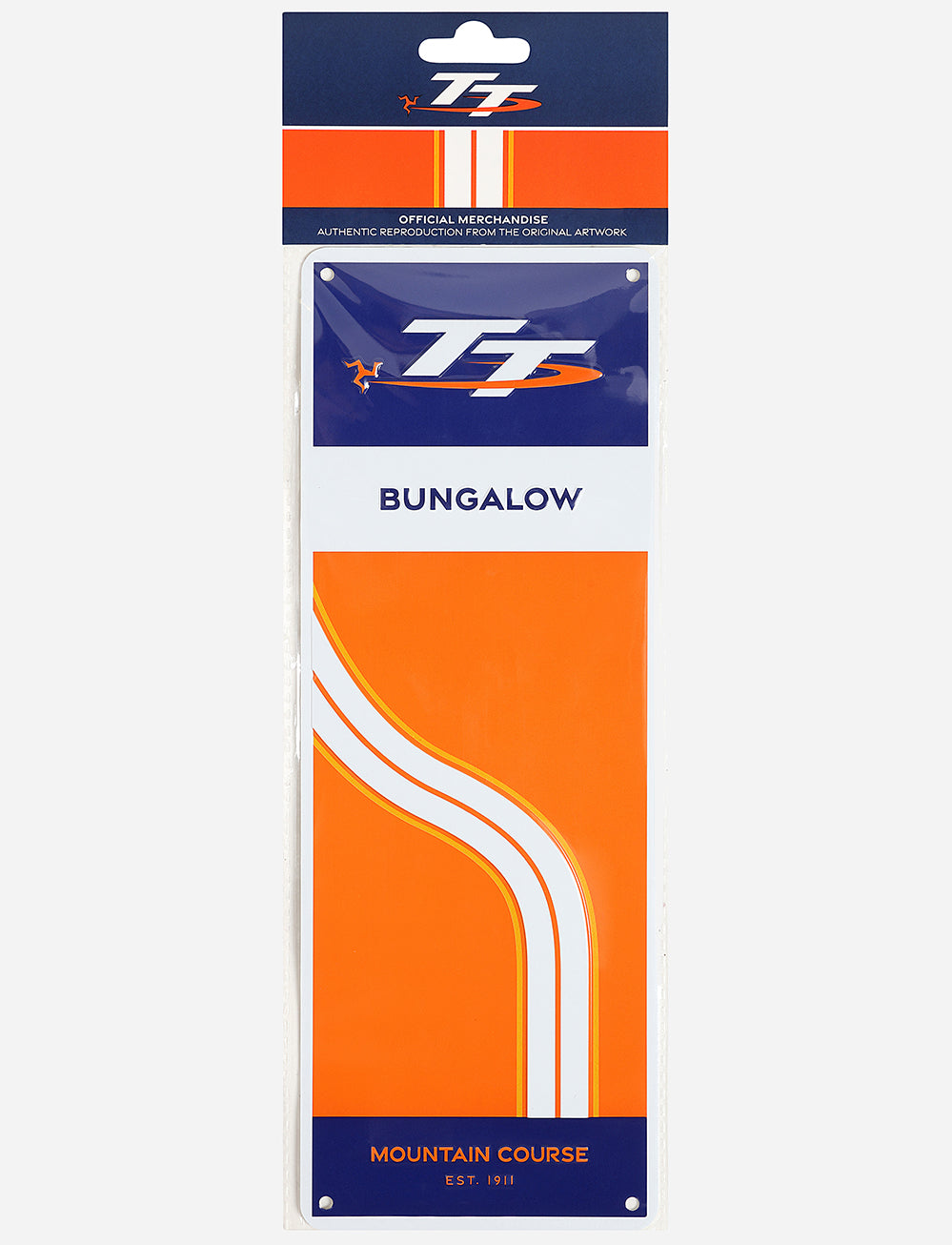 TT Races 'BUNGALOW' Metal Sign - Orange - Isle of Man TT Races Official Merchandise