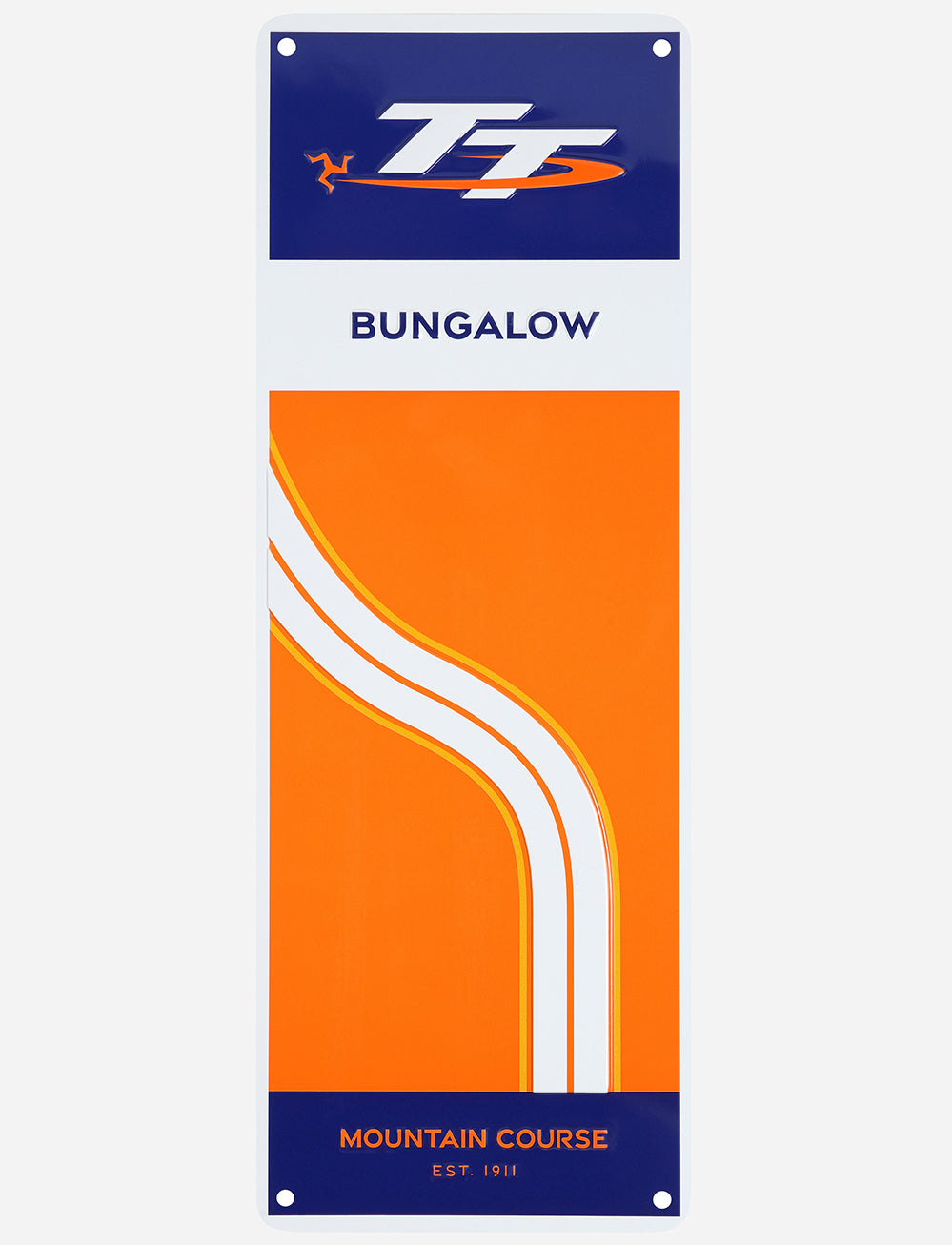 TT Races 'BUNGALOW' Metal Sign - Orange