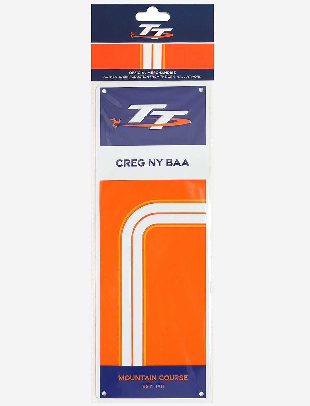 TT Races 'CREG NY BAA' Metal Sign - Orange - Isle of Man TT Races Official Merchandise
