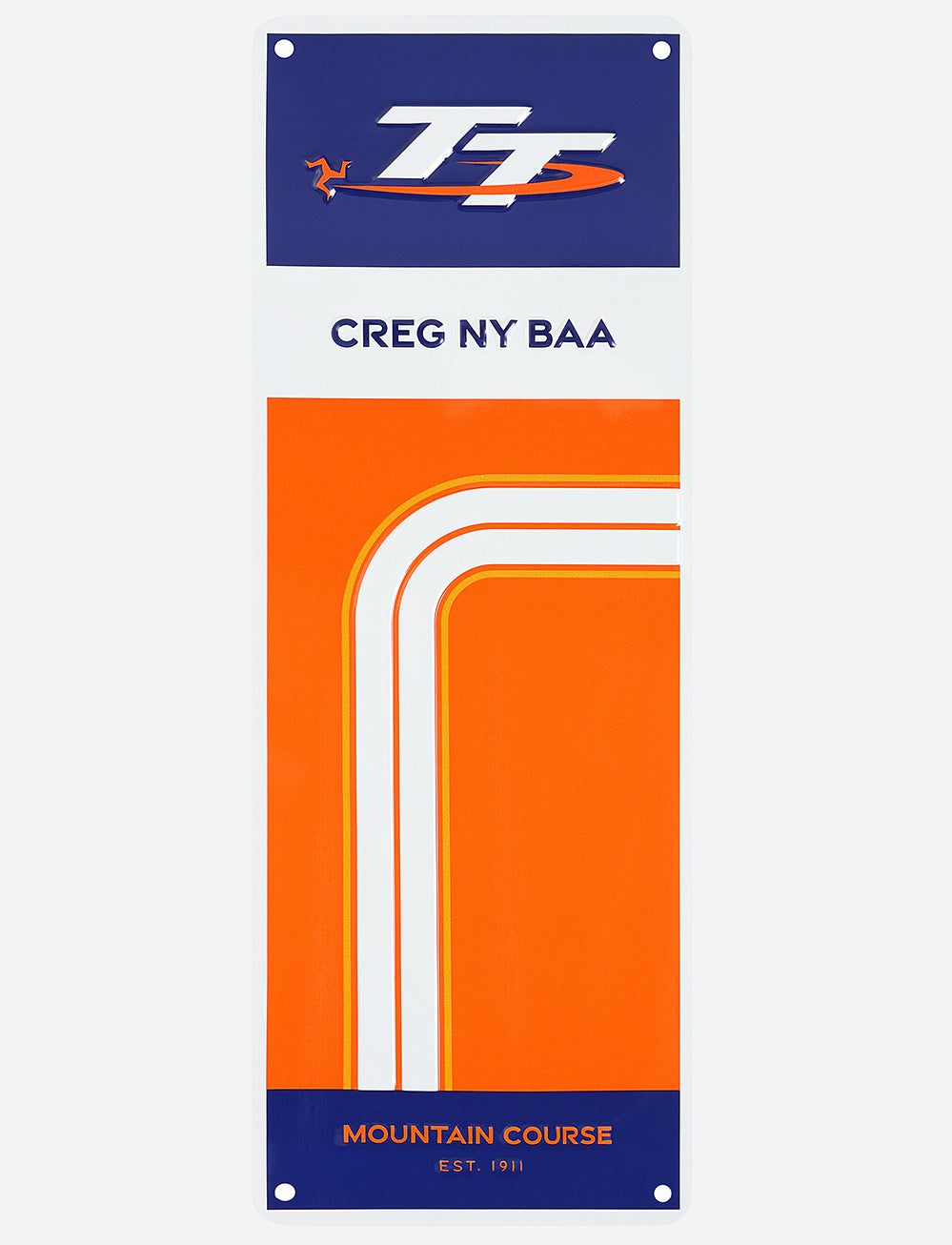 TT Races 'CREG NY BAA' Metal Sign - Orange - Isle of Man TT Races Official Merchandise