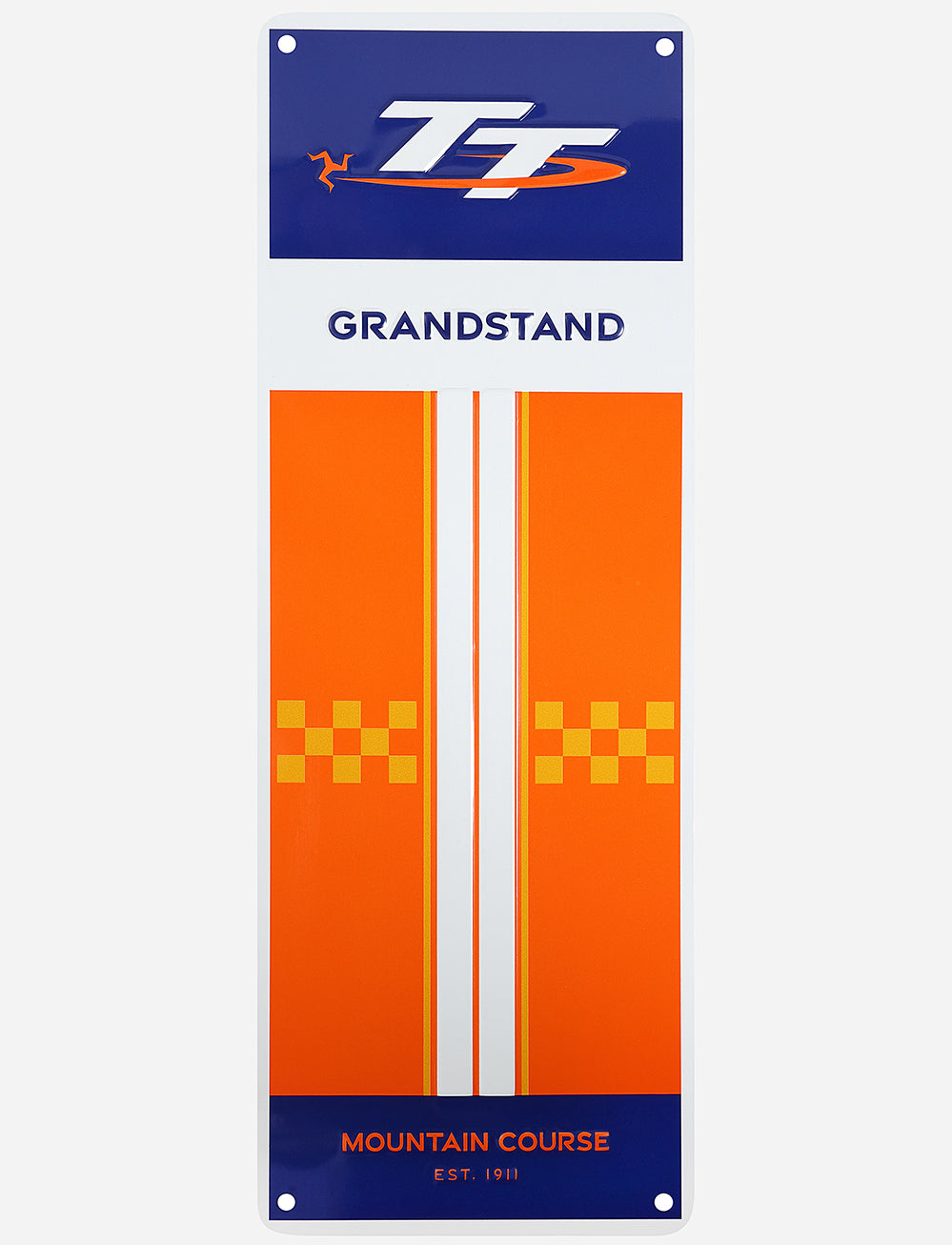 TT Races 'GRANDSTAND' Metal Sign - Orange