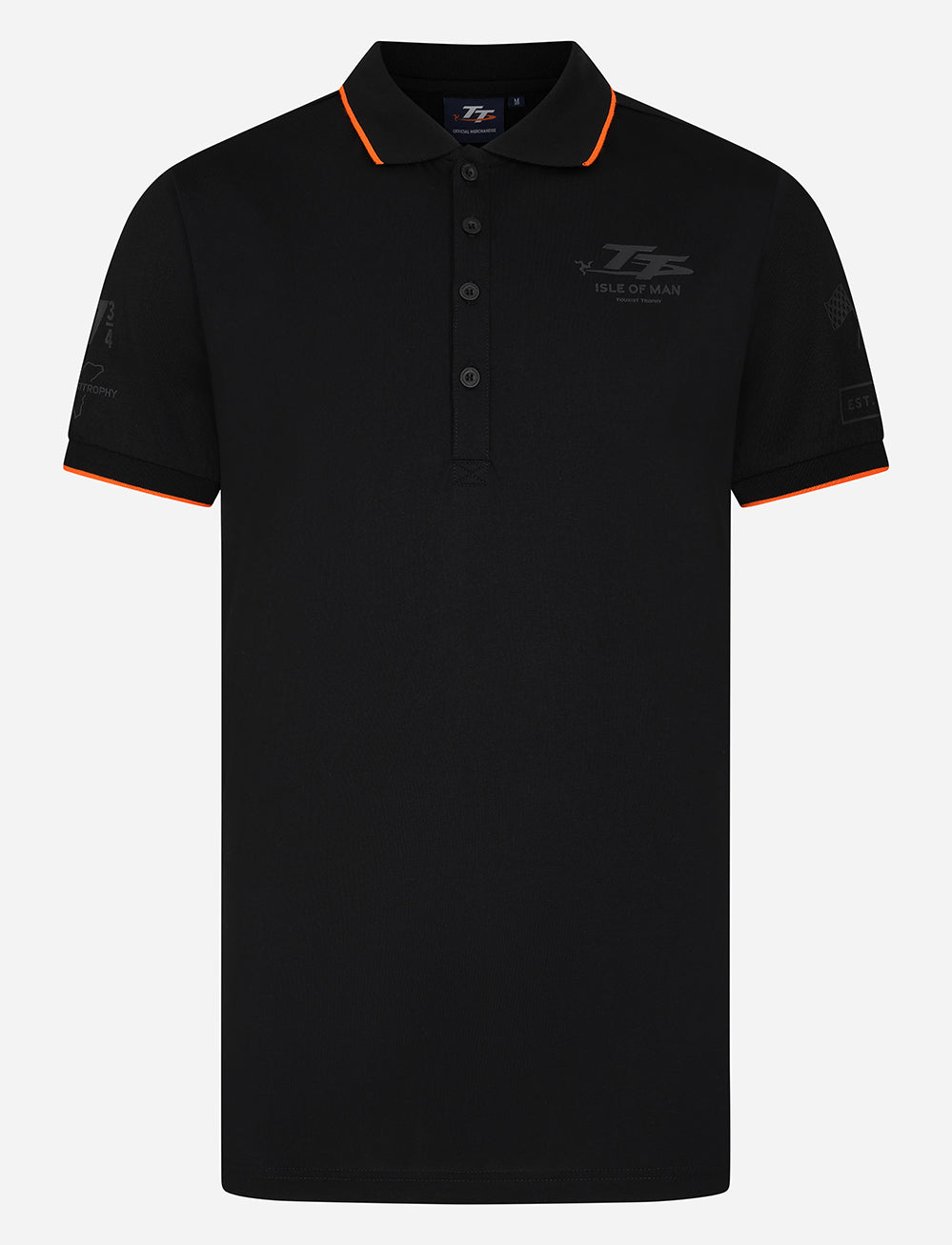 TT Races 37 ¾ Tonal Polo - Black - Isle of Man TT Races Official Merchandise