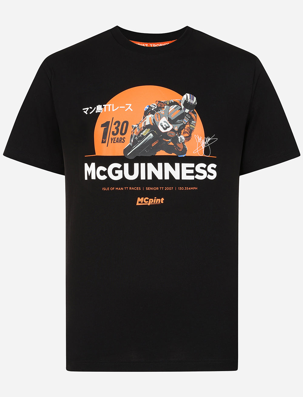 John  McGuiness '30 Years' T-Shirt - Black - Isle of Man TT Races Official Merchandise