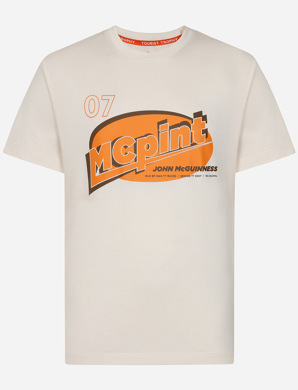 John McGuiness 'McPint' T-Shirt - Cream - Isle of Man TT Races Official Merchandise