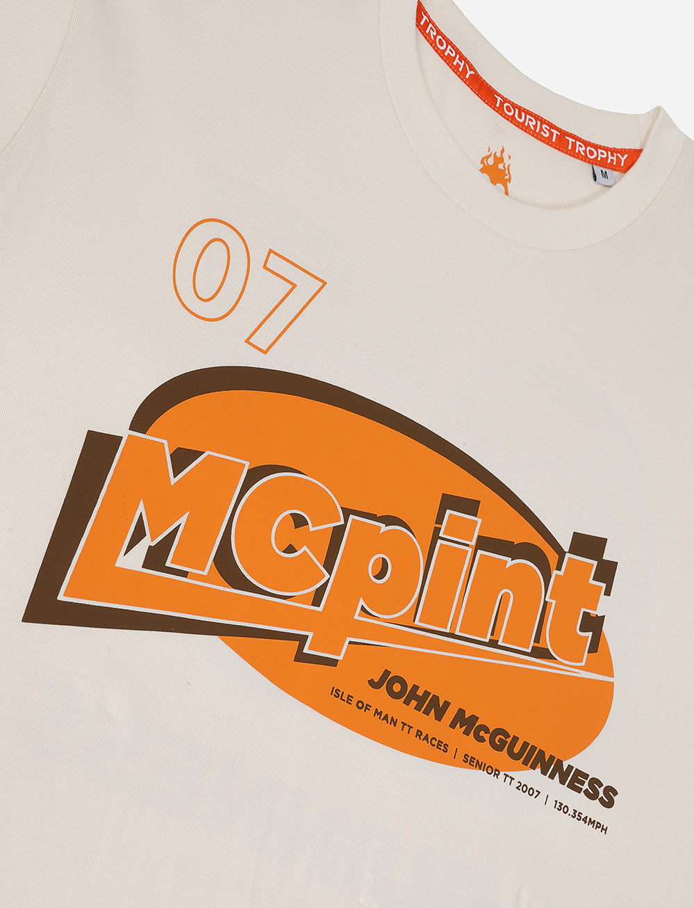 John McGuiness 'McPint' T-Shirt - Cream - Isle of Man TT Races Official Merchandise