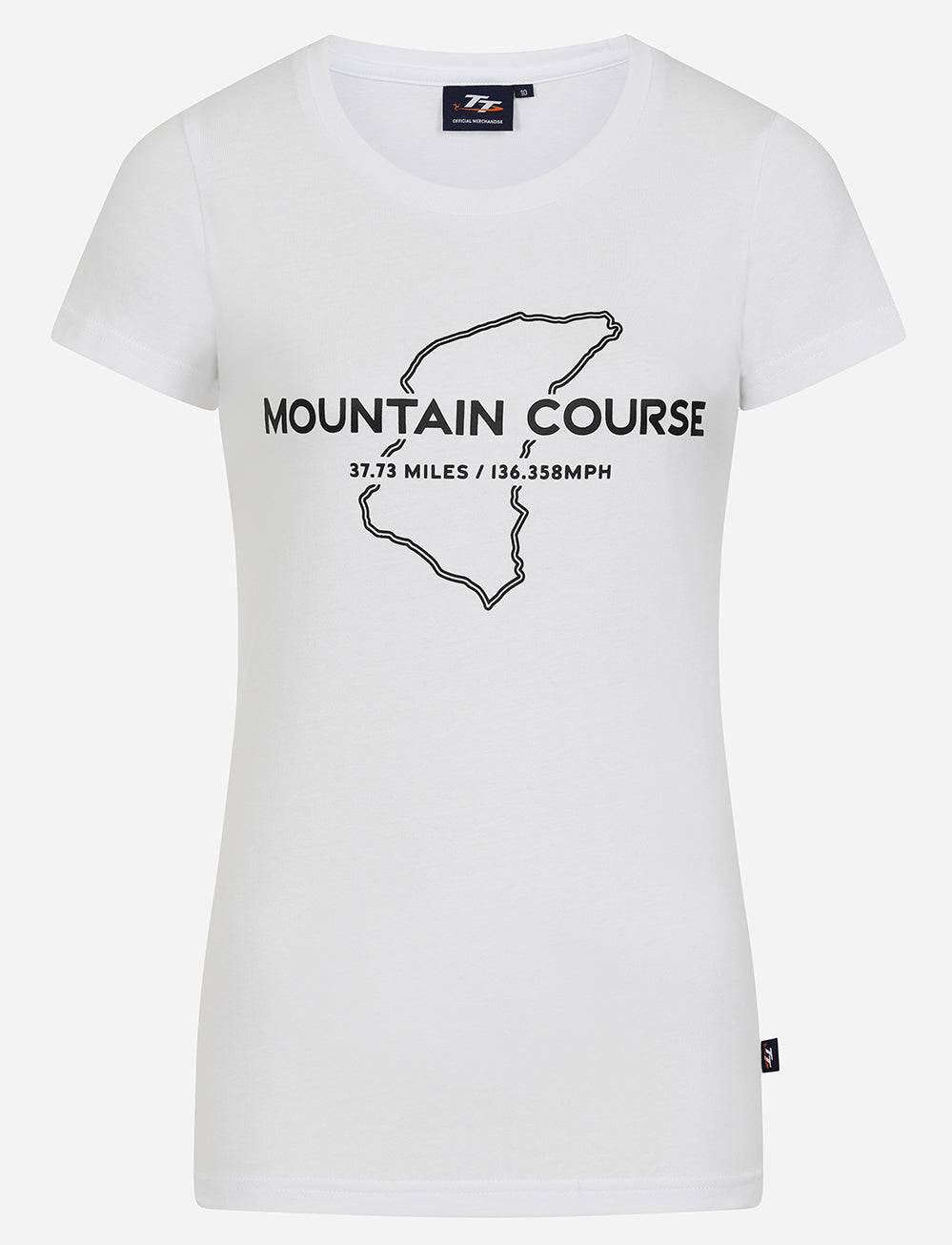 TT Races Women's Mountain Course T-Shirt - White - Isle of Man TT Races Official Merchandise