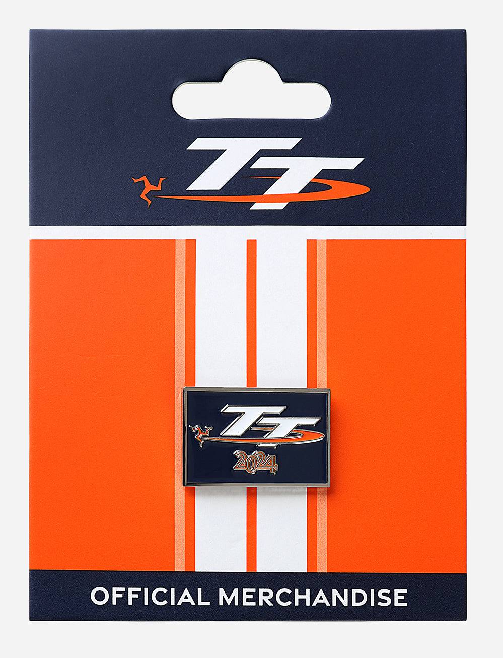 TT Races Signature Dated Pin Badge - Navy - Isle of Man TT Races Official Merchandise