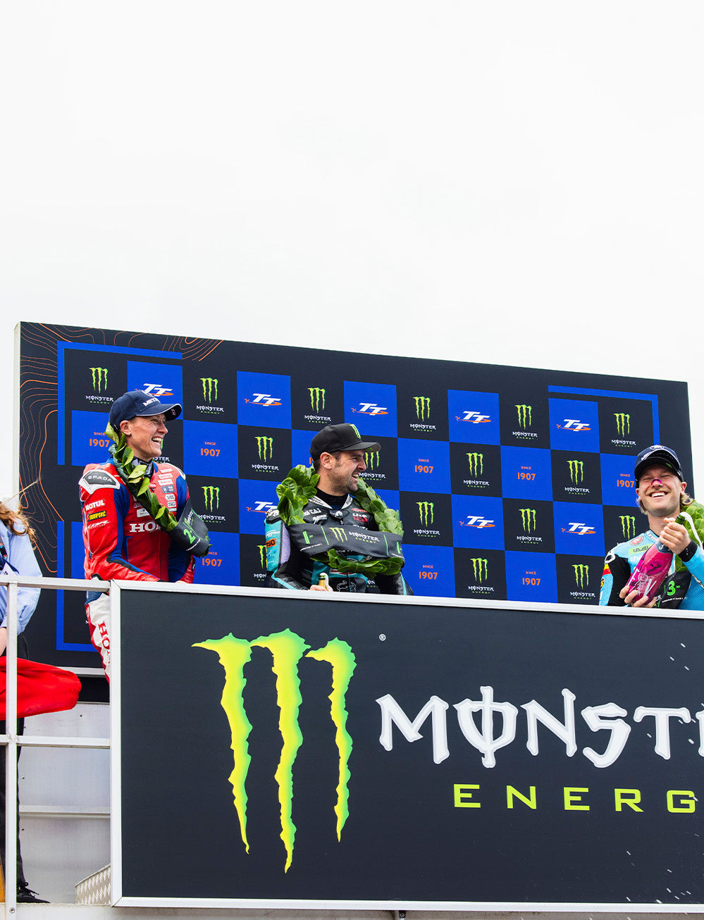 Isle of Man TT Races 2025 Monster Energy Supersport TT Race 2 Podium Backdrop