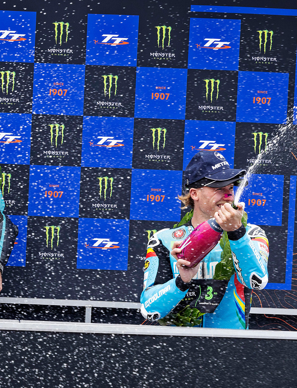 Isle of Man TT Races 2025 Monster Energy Supersport TT Race 2 Podium Backdrop